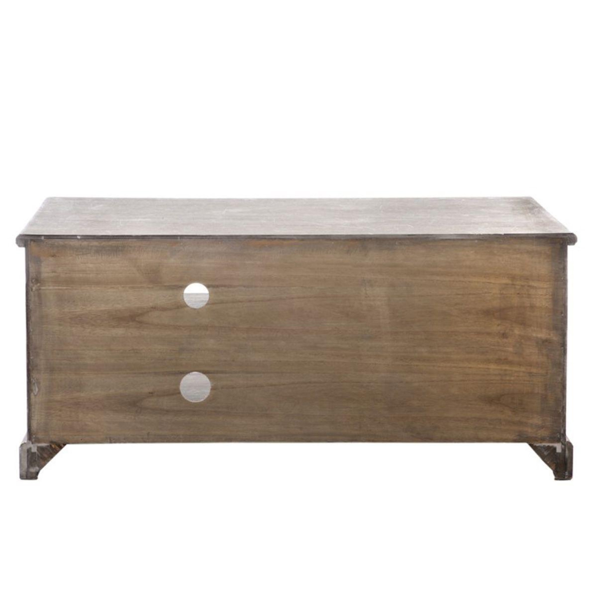 Voir la diapositive 3 : J-LINE Meuble tv & 2 paniers  catherine  120cm naturel
