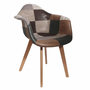 Voir la diapositive 1 : The Home Deco Factory Fauteuil scandinave Patchwork gris