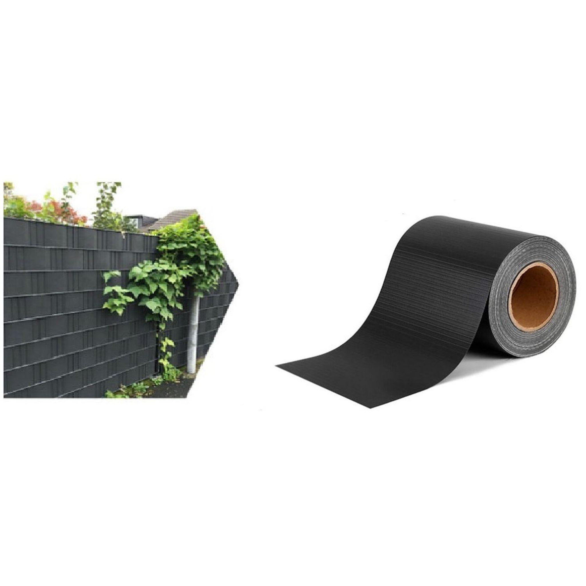Voir la diapositive 1 : TOILINUX Brise Vue Occultant Clôture en PVC 450 g/m² - 70 m x 19 cm - 70 clips de montage