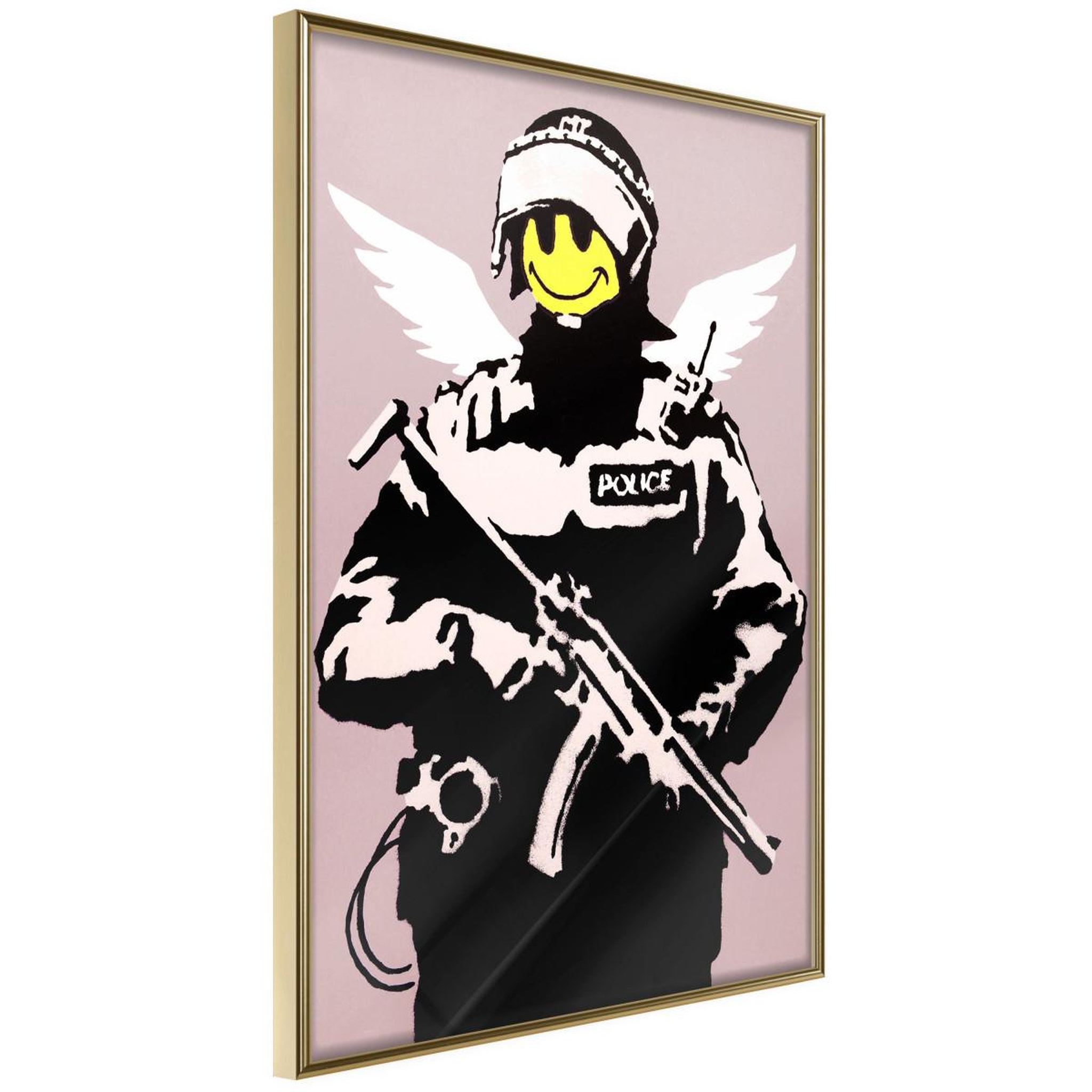 Voir la diapositive 1 : Paris Prix Affiche Murale Encadrée  Banksy Flying Copper