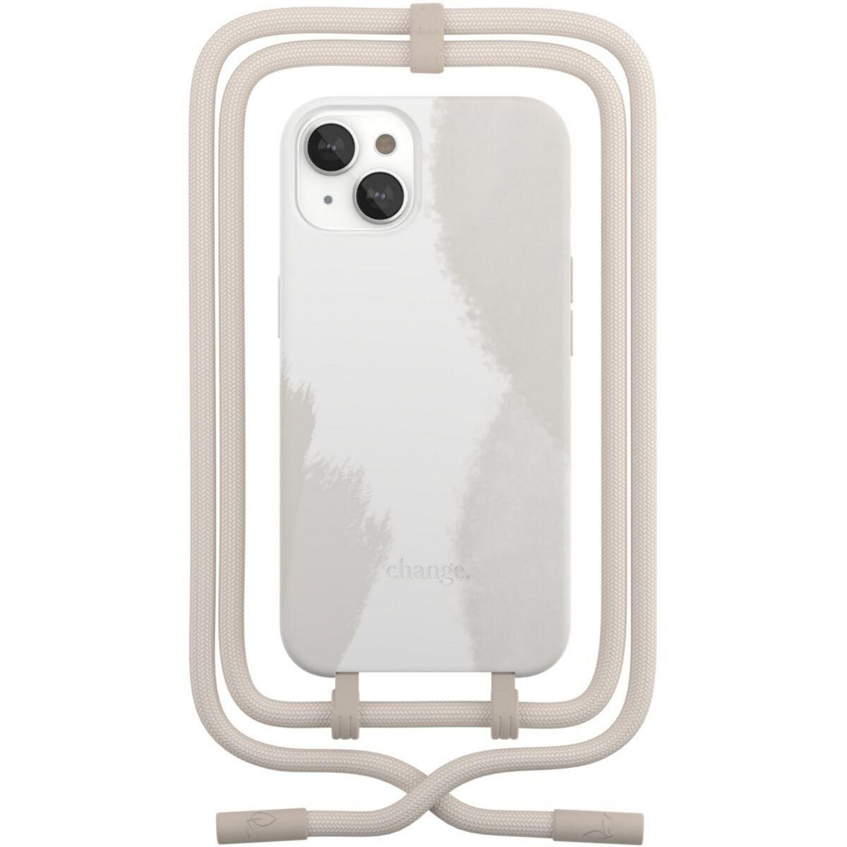 WOODCESSORIES Coque avec cordon iPhone 13 mini Tour de cou blanc