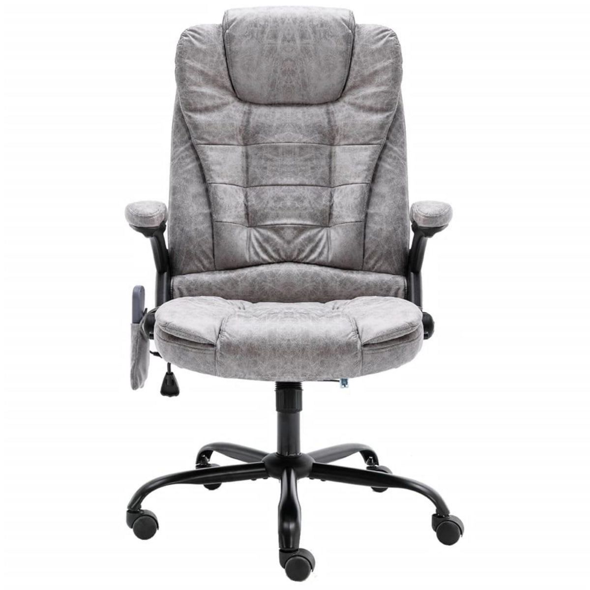 VIDAXL Chaise de bureau de massage gris clair similicuir daim
