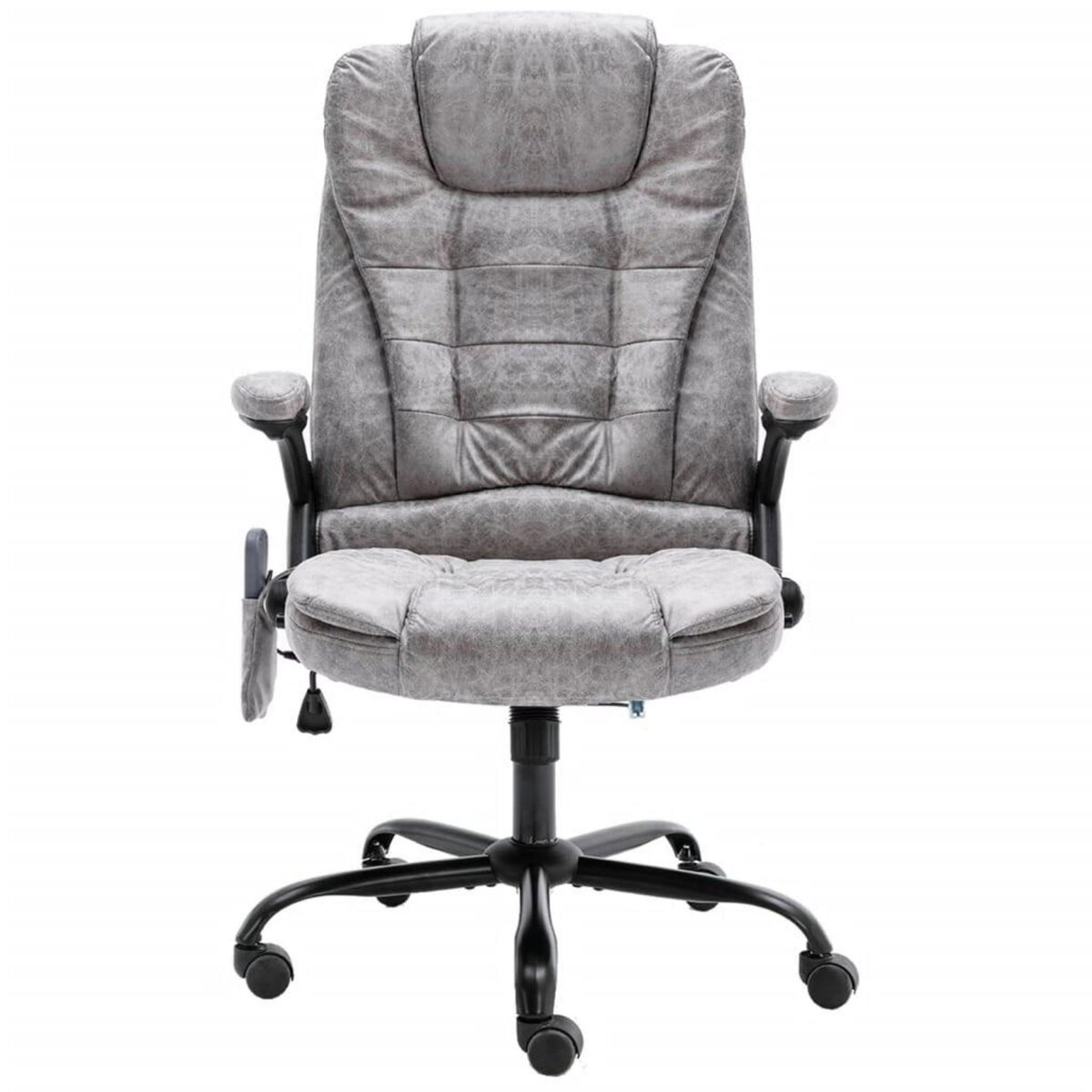 VIDAXL Chaise de bureau de massage gris clair similicuir daim