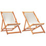 Voir la diapositive 2 : VIDAXL Chaises de plage pliables lot de 2 blanc creme tissu