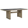 Voir la diapositive 1 : VIDAXL Table a manger Marron 200x100x74 cm Verre et resine tressee