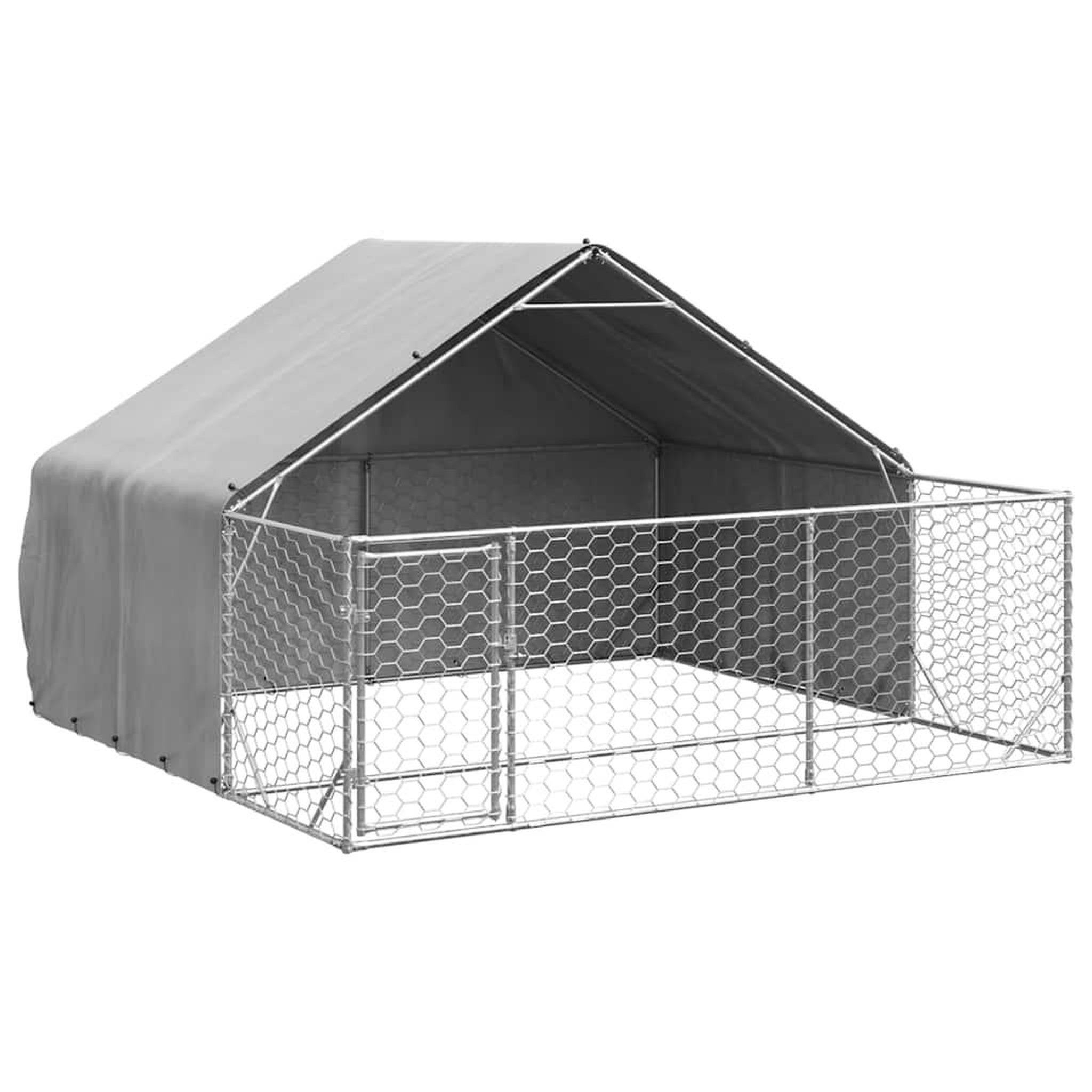 Voir la diapositive 2 : VIDAXL Niche d'exterieur pour chien enclos 3x3x1,9 m acier galvanise