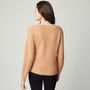 Voir la diapositive 2 : INEXTENSO Pull col v en maille marron femme