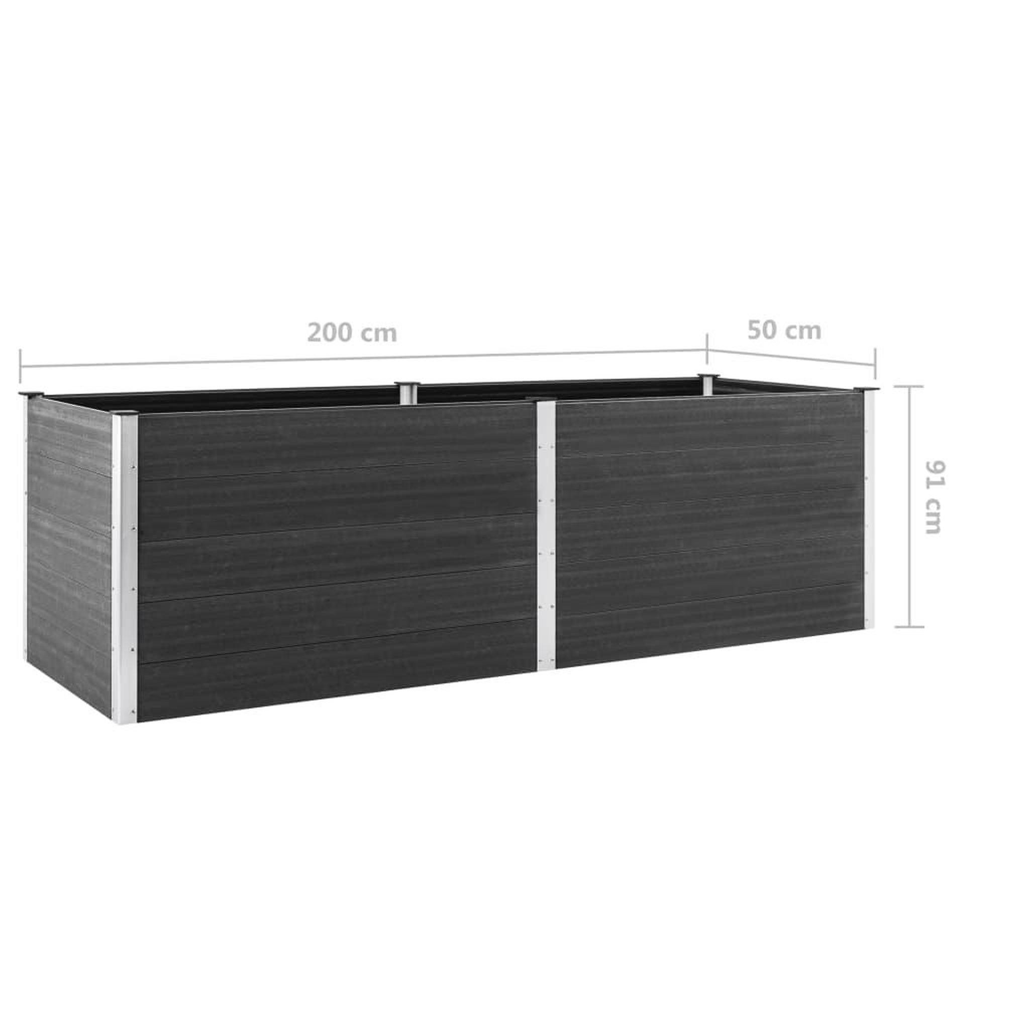 Voir la diapositive 6 : VIDAXL Lit sureleve de jardin 200x50x91 cm WPC Gris