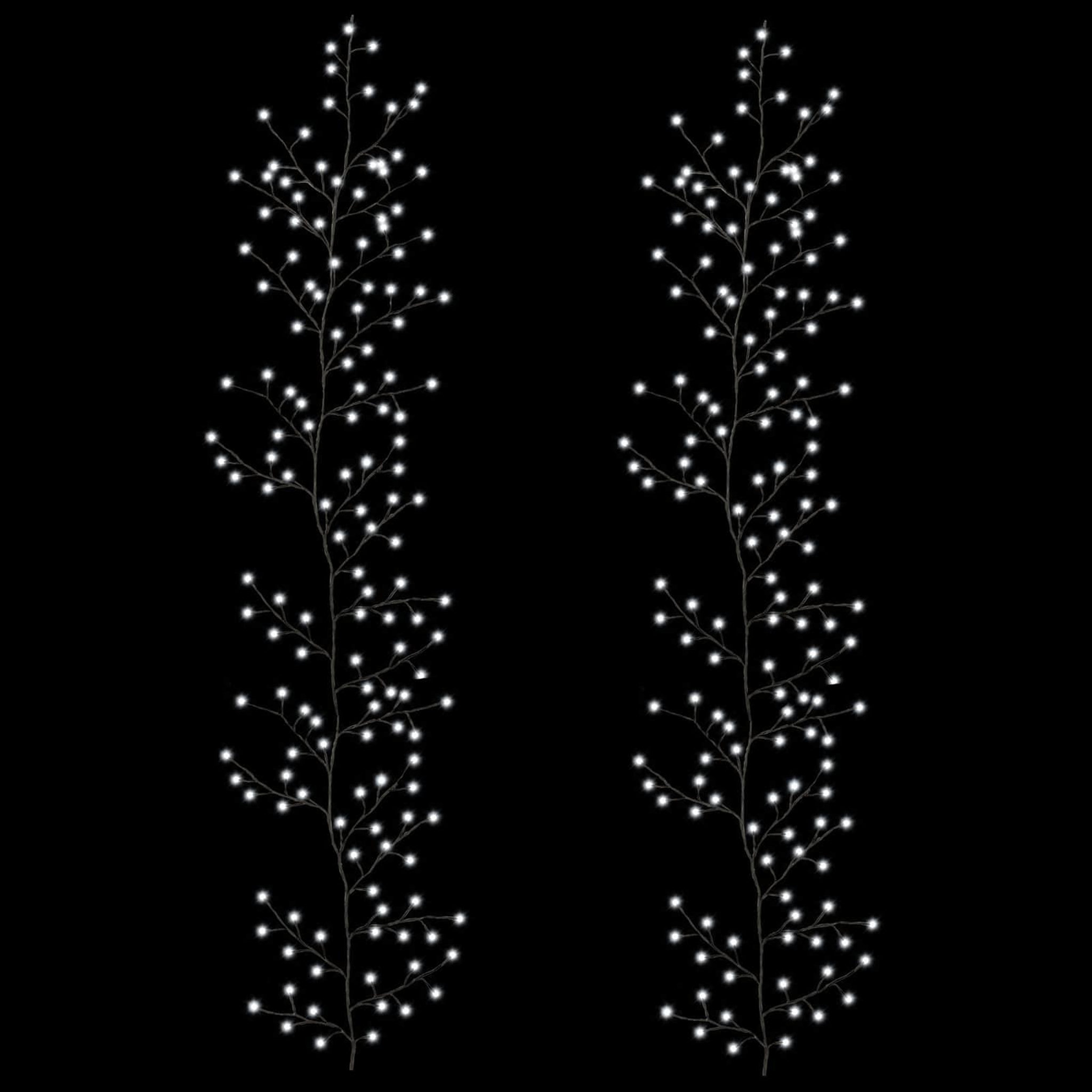 Voir la diapositive 5 : VIDAXL Decoration de Noël en liane de saule a LED 2 pc Noir 270 cm
