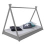 Voir la diapositive 5 : HomeStyle4U Lit Tipi Enfant 90x200 Tissu gris étoilé
