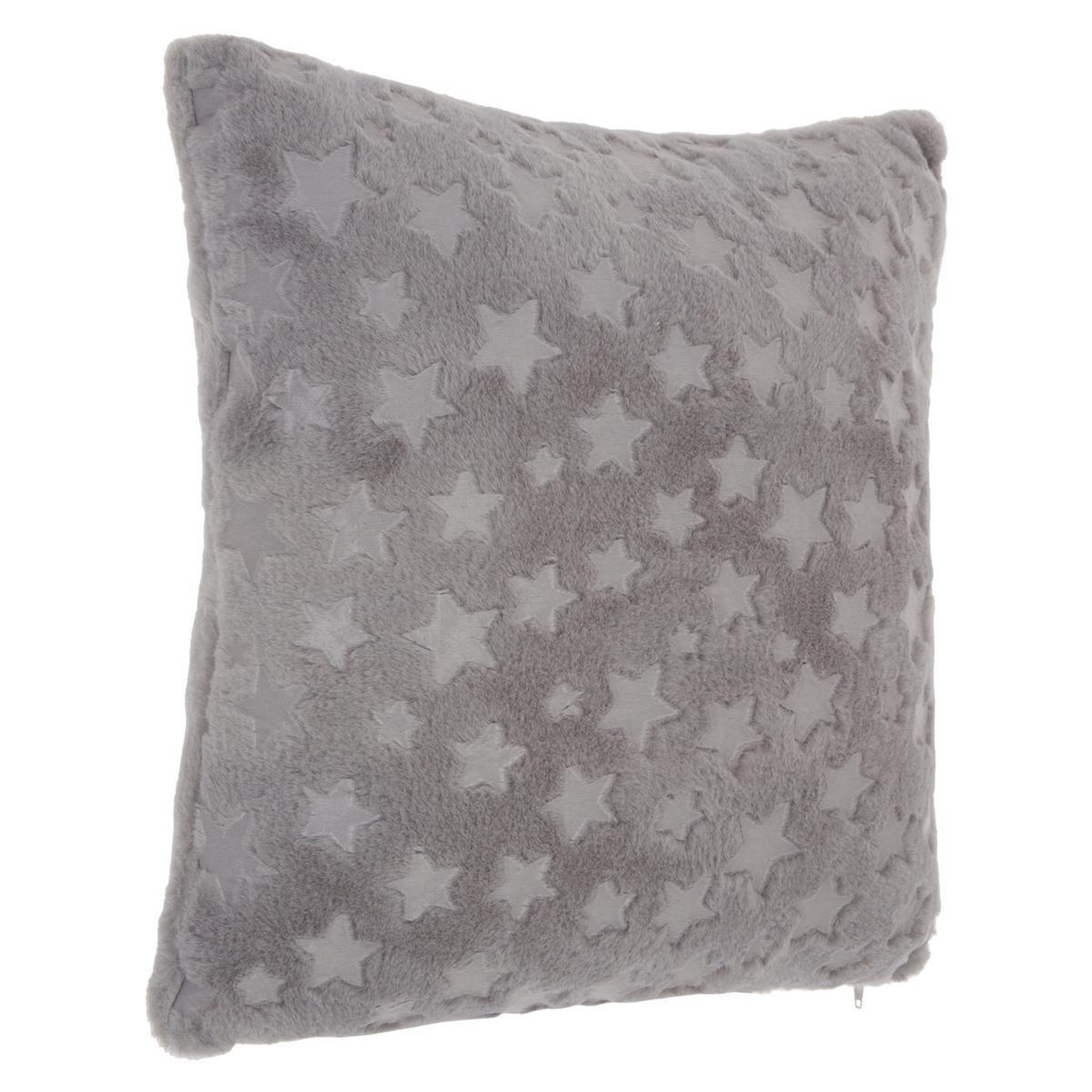 Voir la diapositive 2 : Atmosphera Kids Coussin imitation fourrure  astro  40x40cm gris