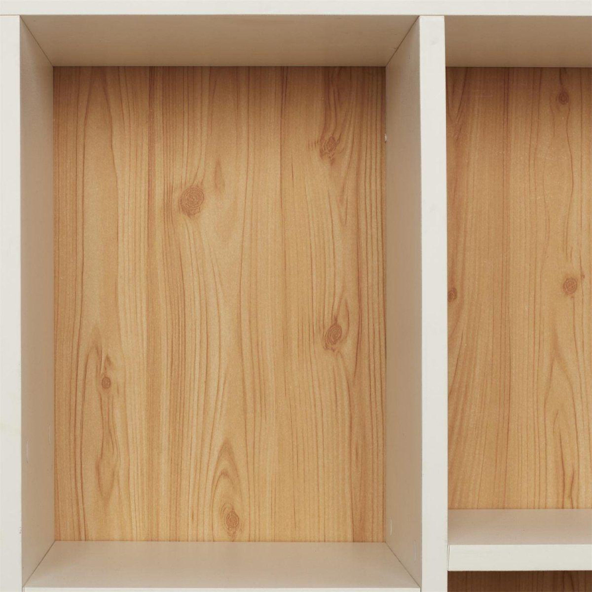 Voir la diapositive 4 : The Home Deco Factory Bibliothèque 14 casiers  suzanne  116cm blanc