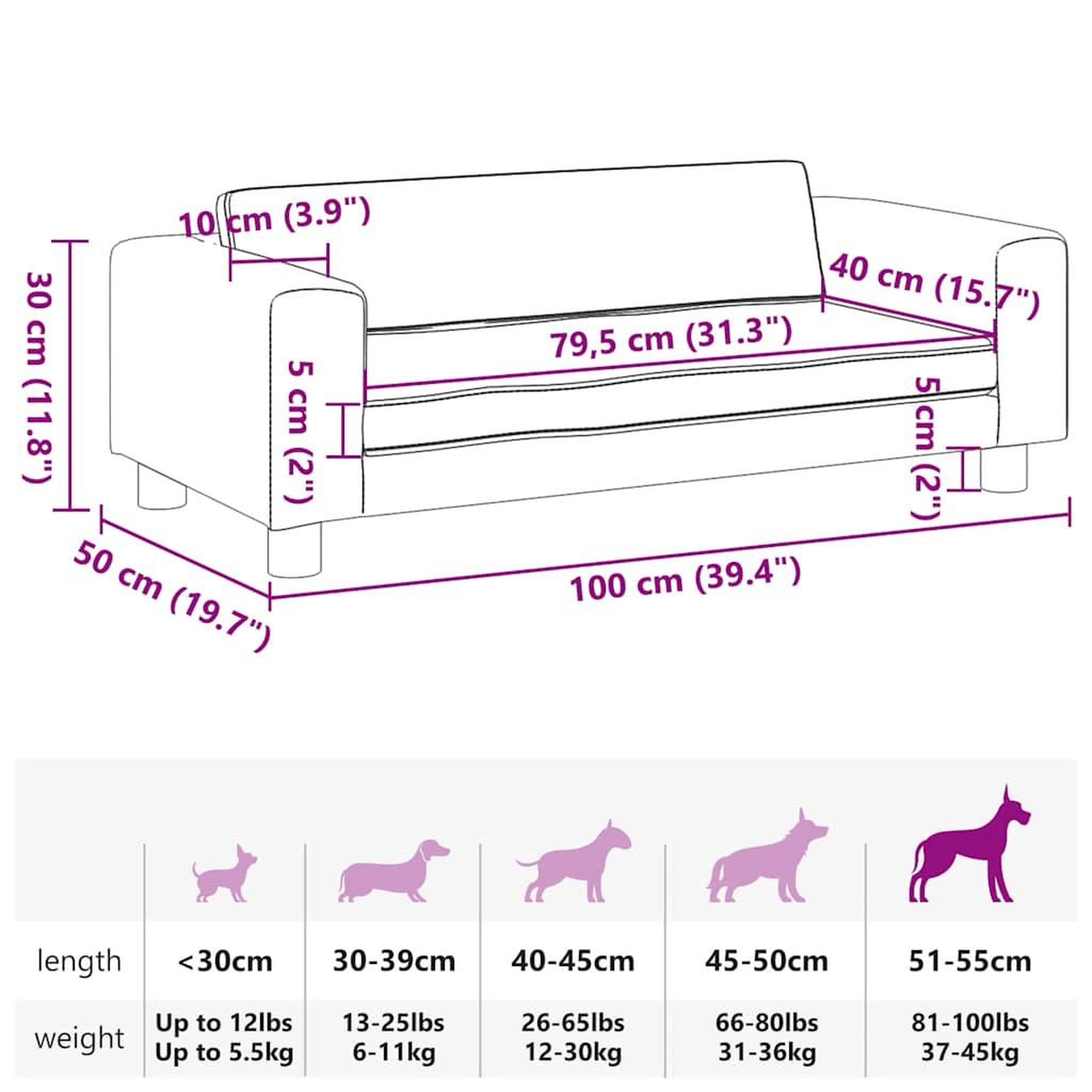 Voir la diapositive 6 : VIDAXL Lit pour chien avec extension creme 100x50x30 cm similicuir
