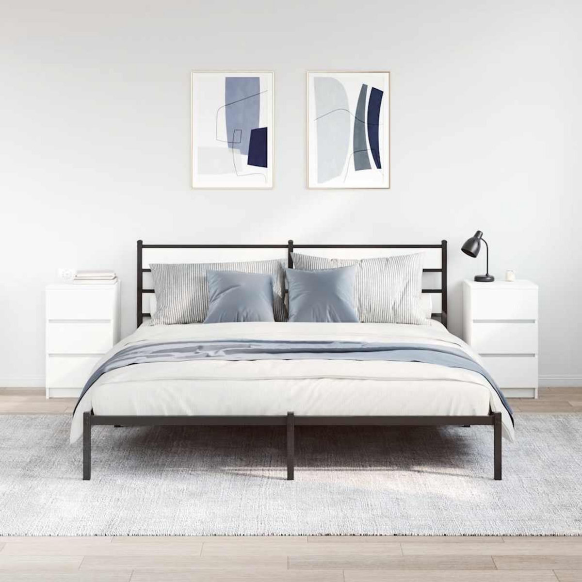 VIDAXL Tables de chevet avec 3 tiroirs 2 pcs blanc 39x35x65 cm