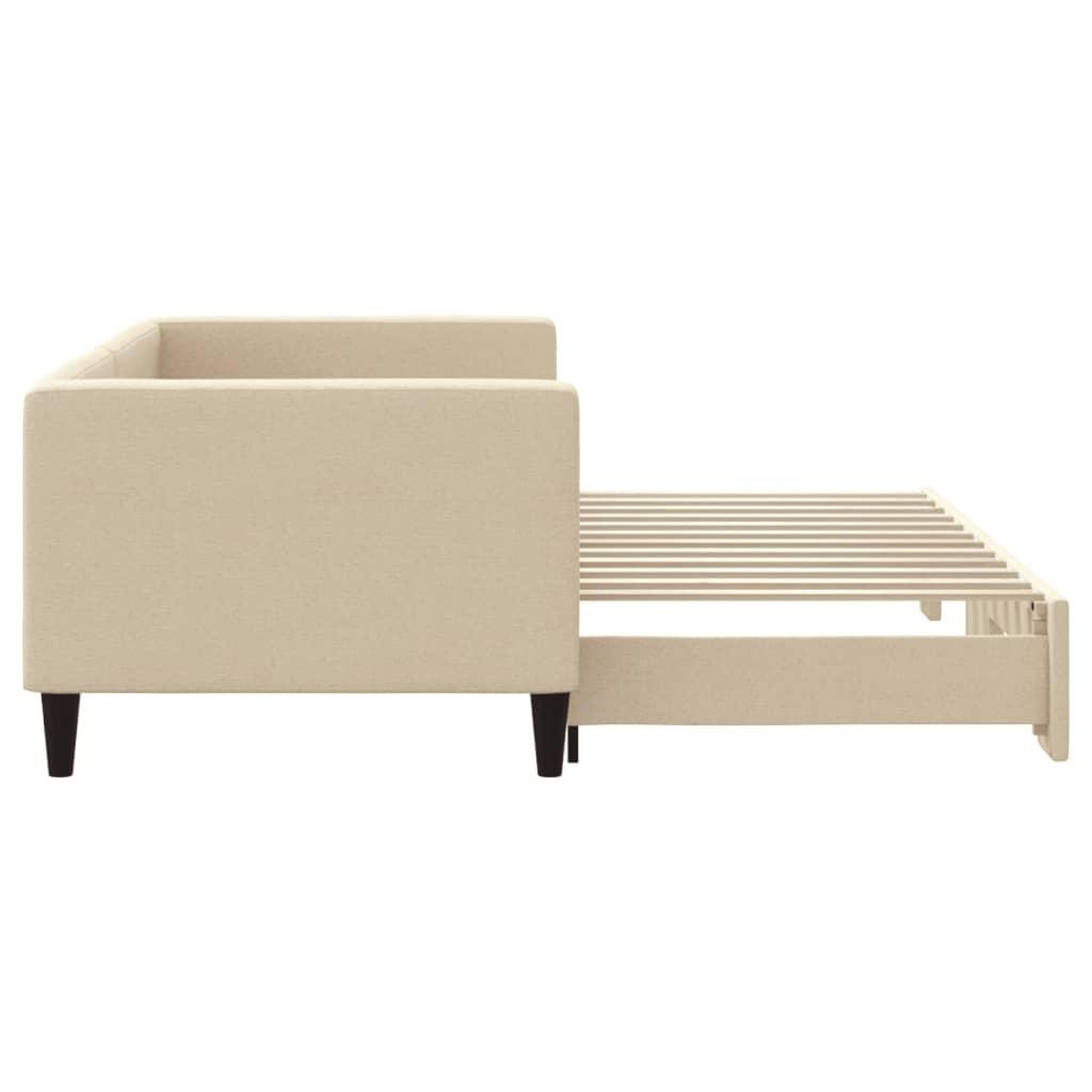 Voir la diapositive 4 : VIDAXL Lit de jour avec gigogne sans matelas creme 80x200 cm