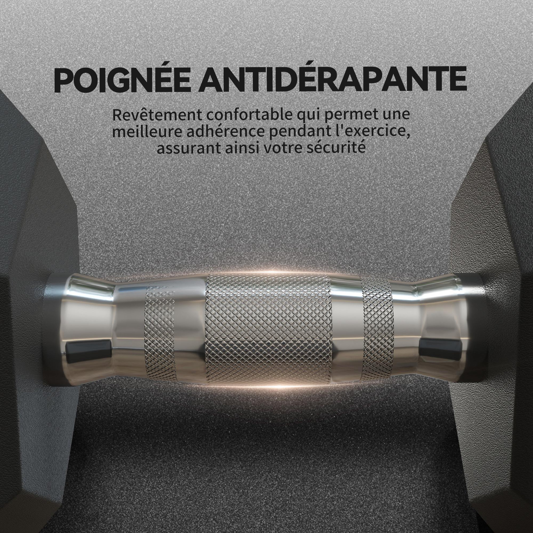 Voir la diapositive 5 : HOMCOM Haltère courte poids 15 kg - entraînement musculaire & haltérophilie - acier caoutchouc noir