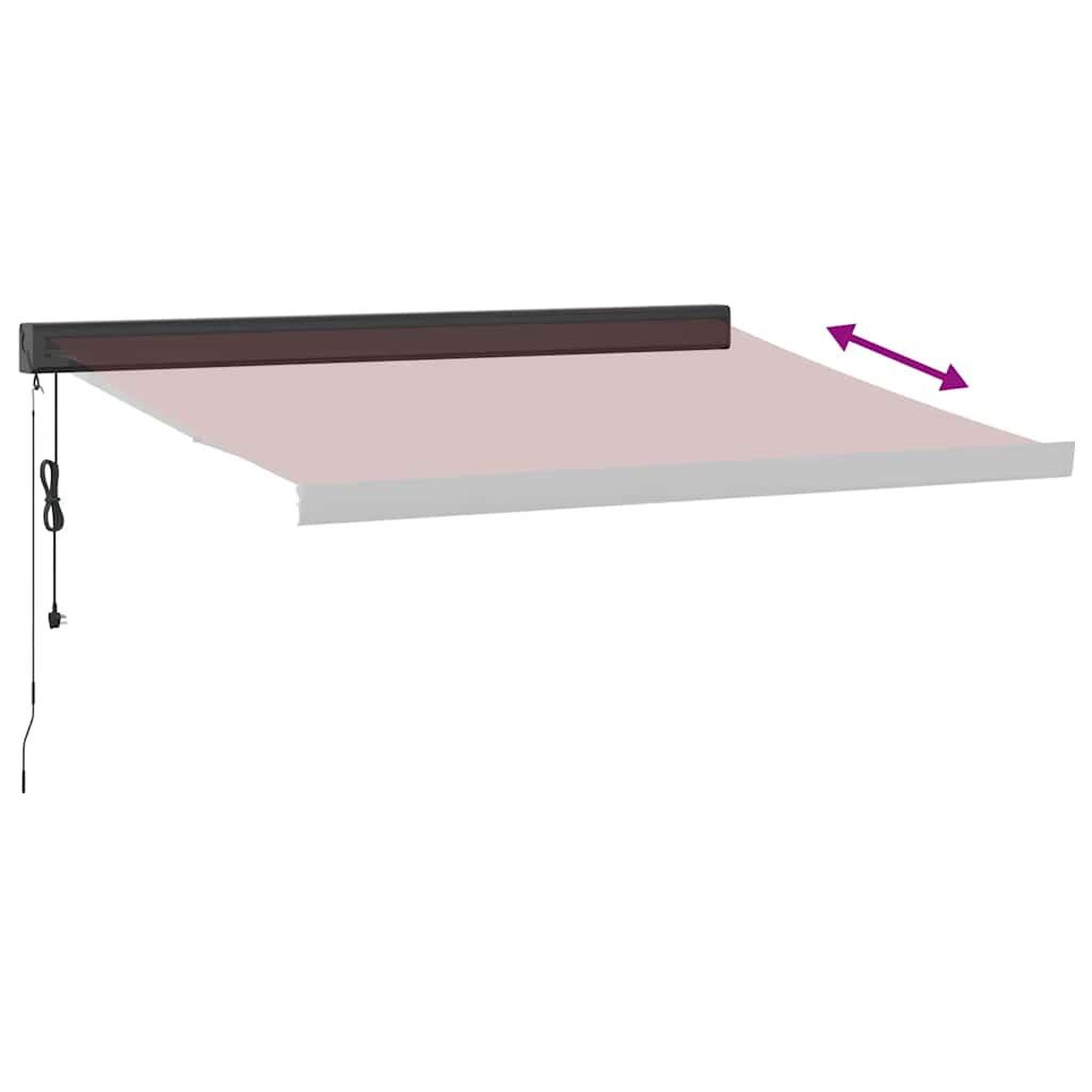 Voir la diapositive 5 : VIDAXL Auvent retractable automatique bordeaux 350x250 cm