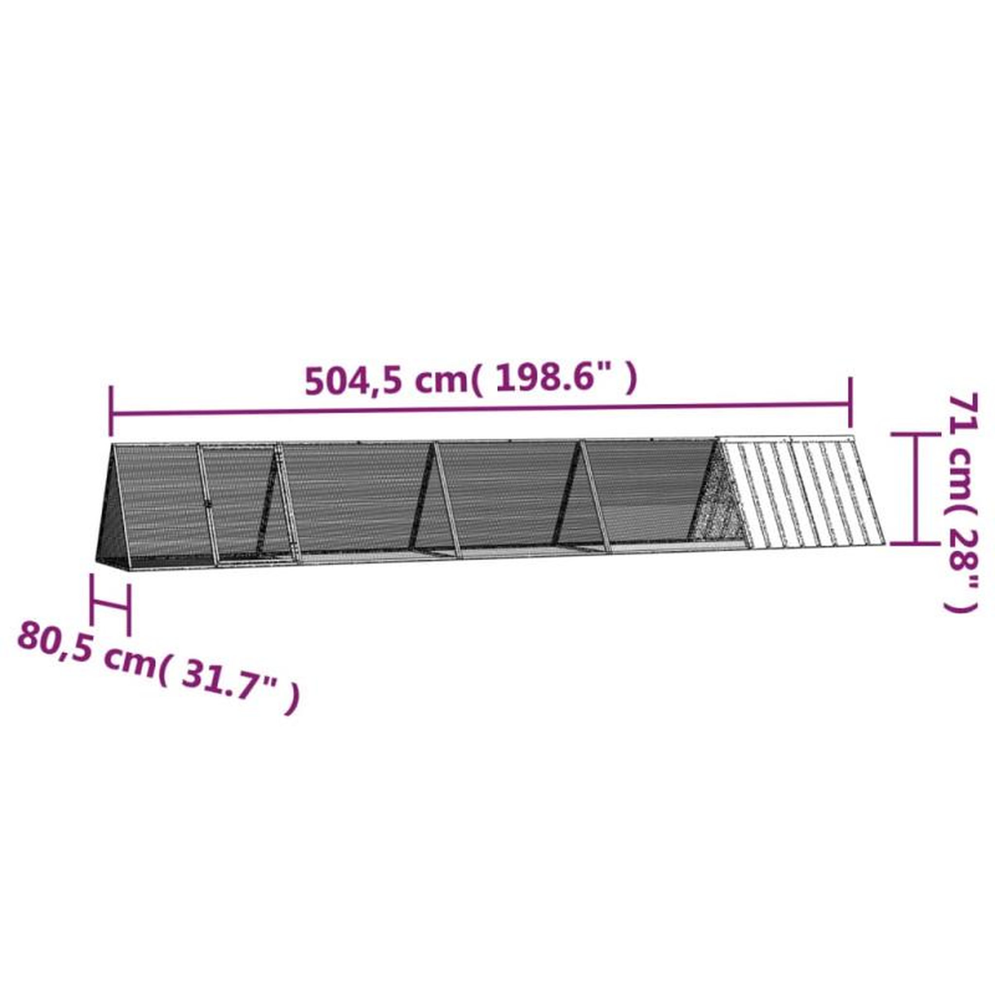 Voir la diapositive 6 : VIDAXL Clapier Anthracite 504,5x80,5x71 cm Acier galvanisé