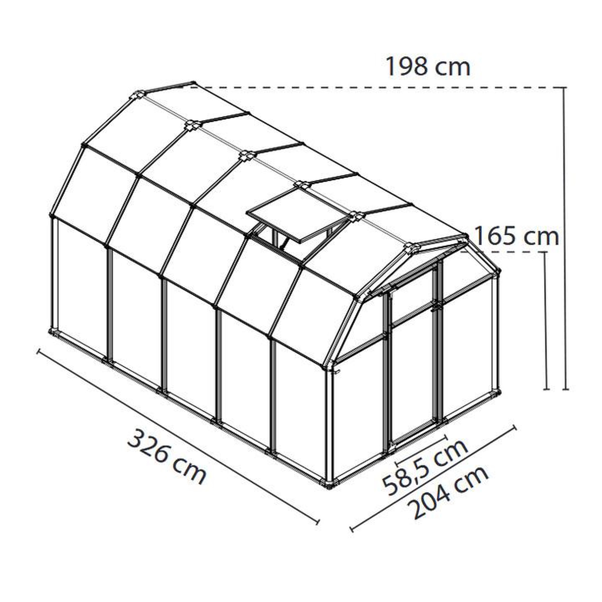 Voir la diapositive 2 : Palram Serre de jardin 6.3m² verte - 702468