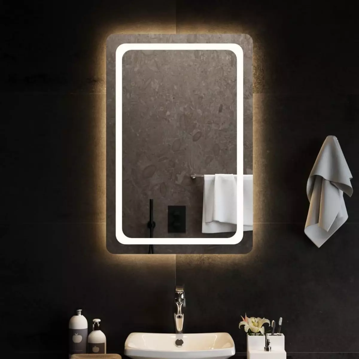 VIDAXL Miroir de salle de bain a LED 60x90 cm