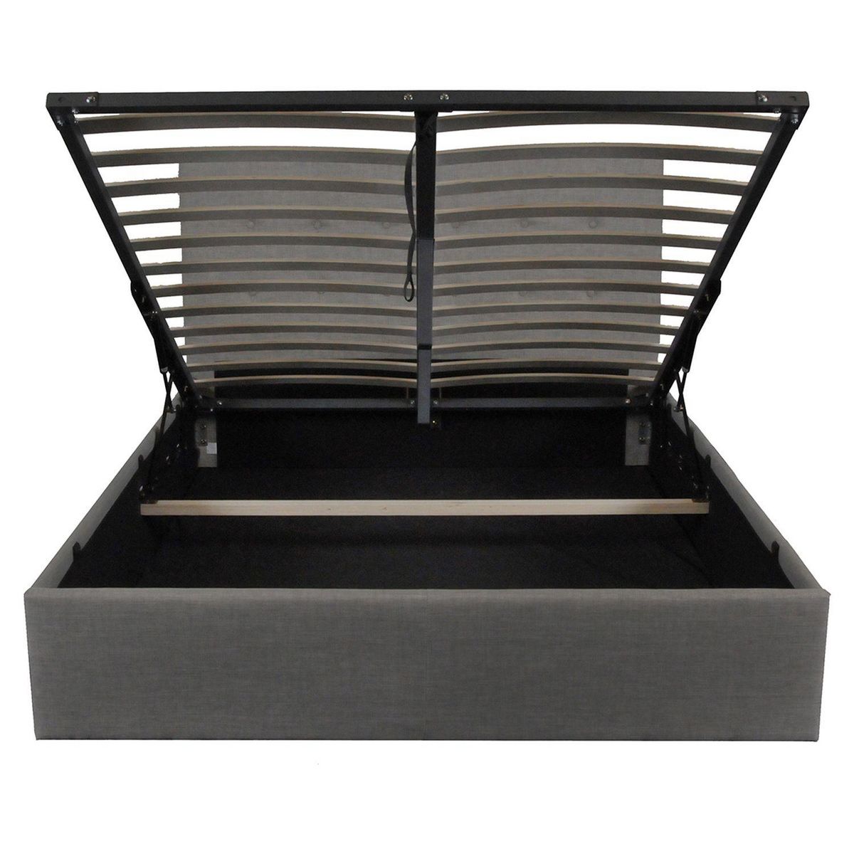 Lit coffre avec tête de lit capitonnée, livré avec sommier 140x190 CM CATANE