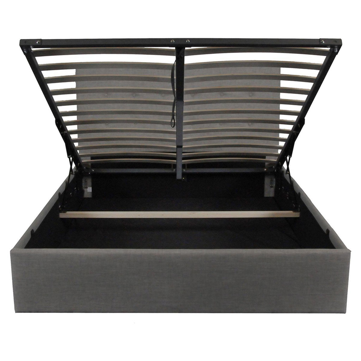 Lit coffre avec tête de lit capitonnée, livré avec sommier 140x190 CM CATANE