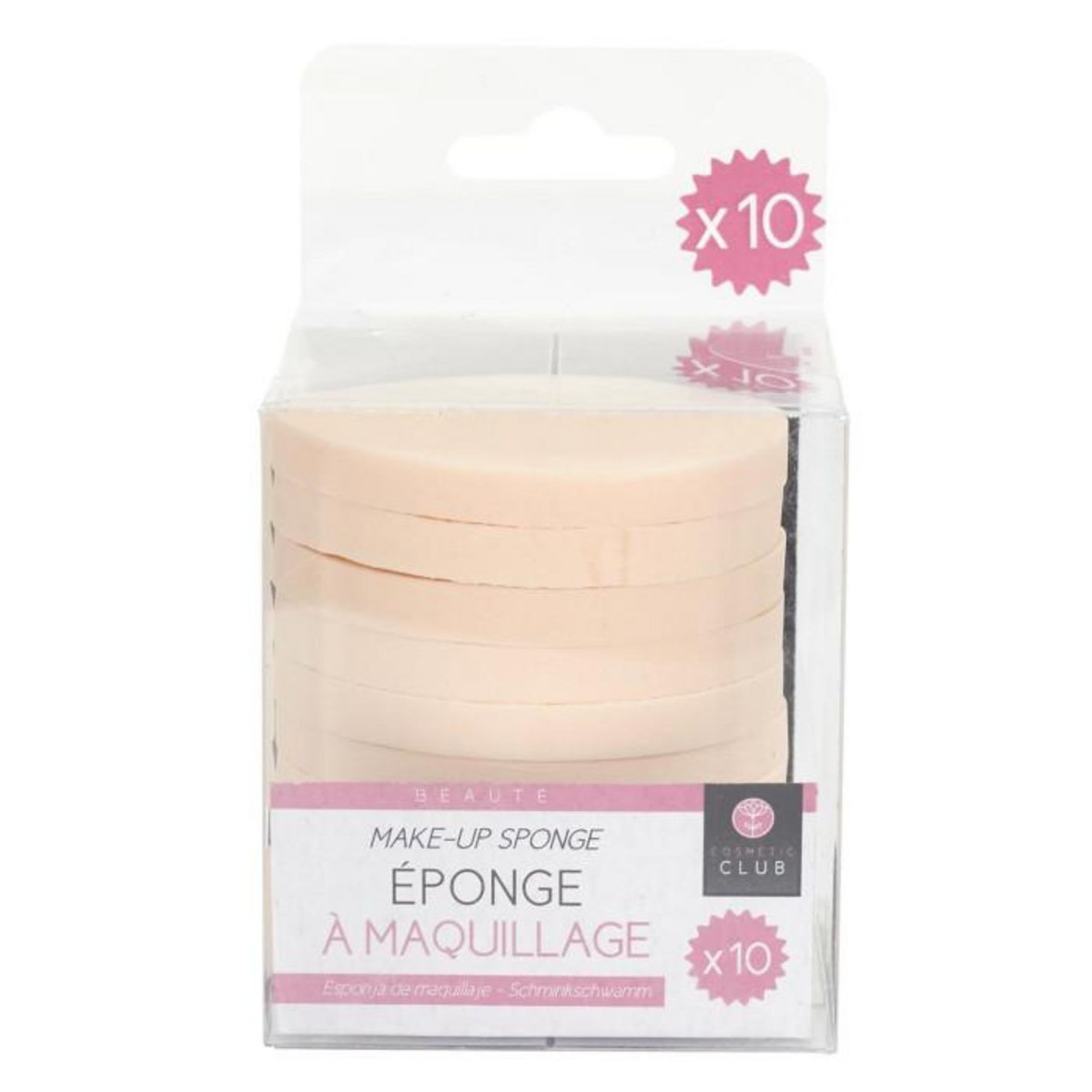 Paris Prix Lot de 10 Éponges à Maquillage  Teint  6cm Rose
