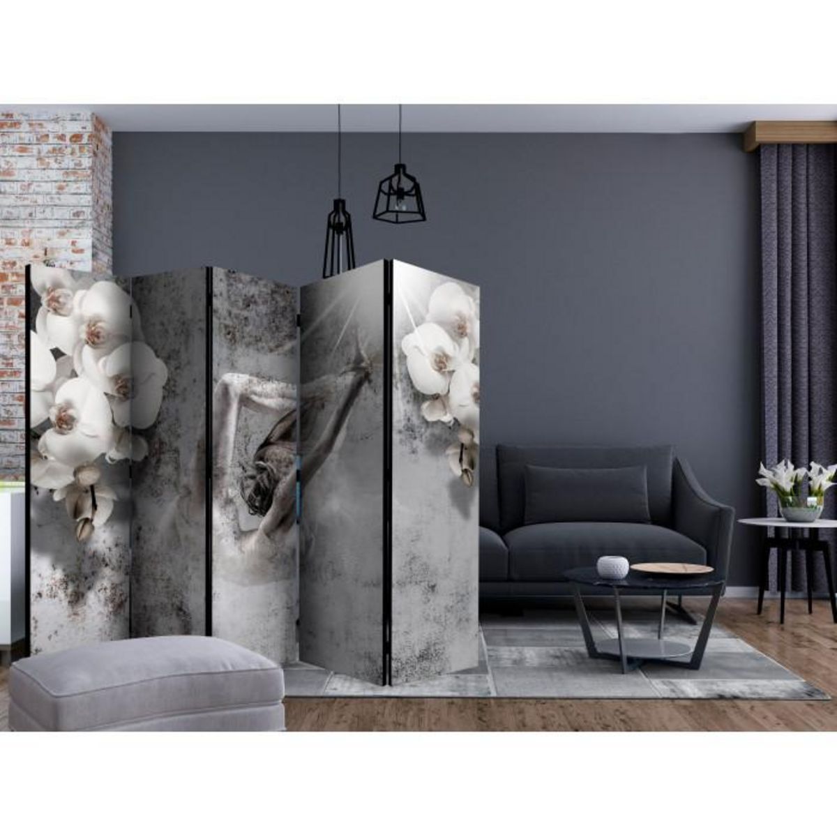 Paris Prix Paravent 5 Volets  Arrangement with Orchid  172x225cm