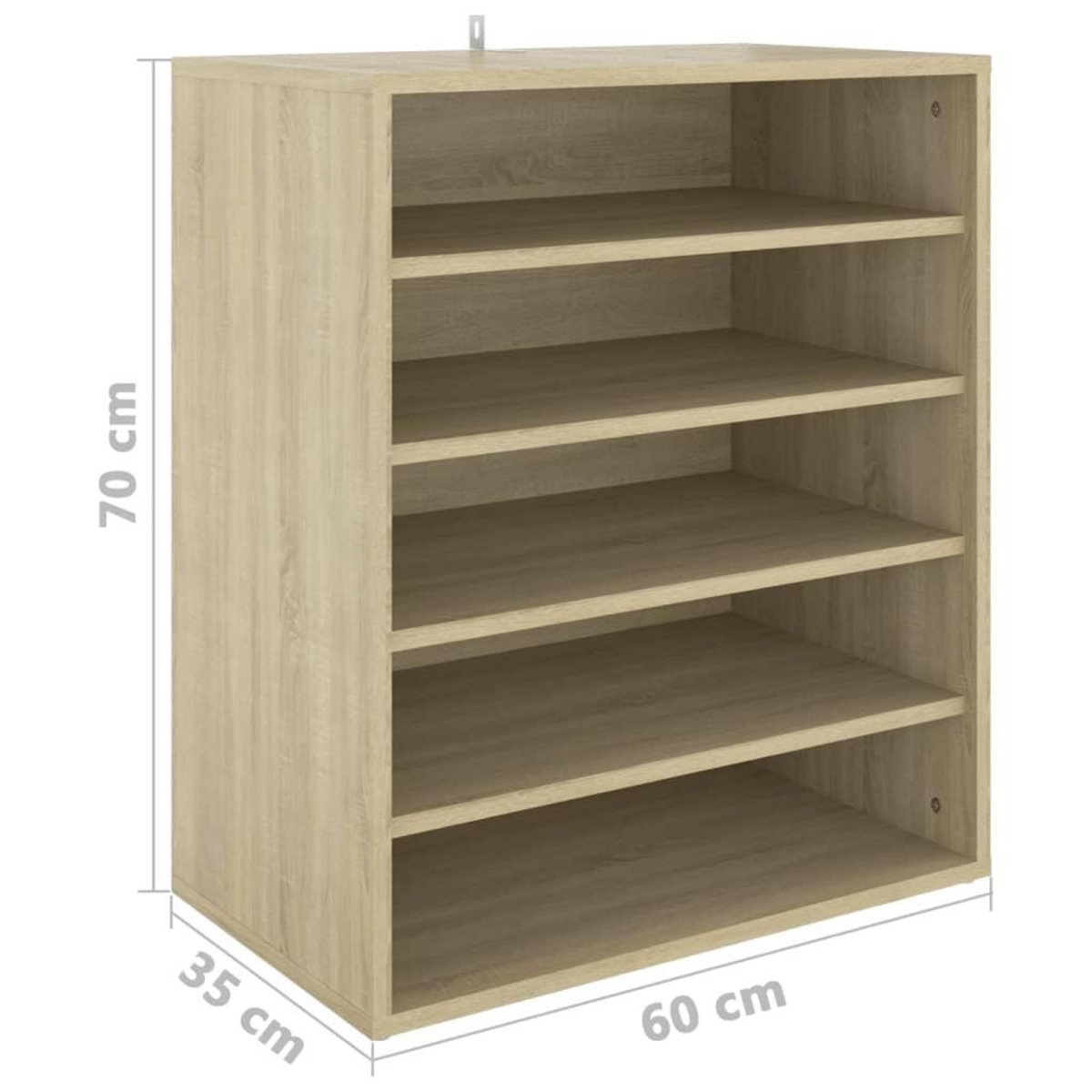 VIDAXL Armoire a chaussures Chene sonoma 60x35x70 cm Bois d'ingenierie