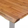 VIDAXL Table a dîner 160x80x75 cm Bois d'acacia et acier inoxydable