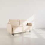 LISA DESIGN Charlie - canapé droit 3 places convertible avec coffre en simili. Coloris disponibles : Beige, Noir, Gris, Marron, Orange