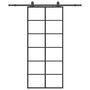 Voir la diapositive 2 : VIDAXL Porte coulissante kit de quincaillerie noir 90x205 cm verre ESG