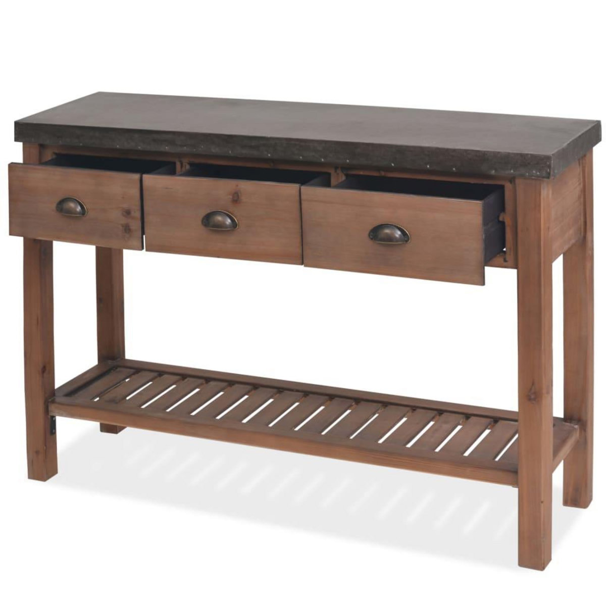 VIDAXL Table console Bois massif de sapin 122 x 35 x 80 cm