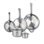 ELO Ensemble de 3 Poêles de cuisson 24, 28 et 32 cm et 2 faitouts 12 et 20 cm Elo Profi Citrin