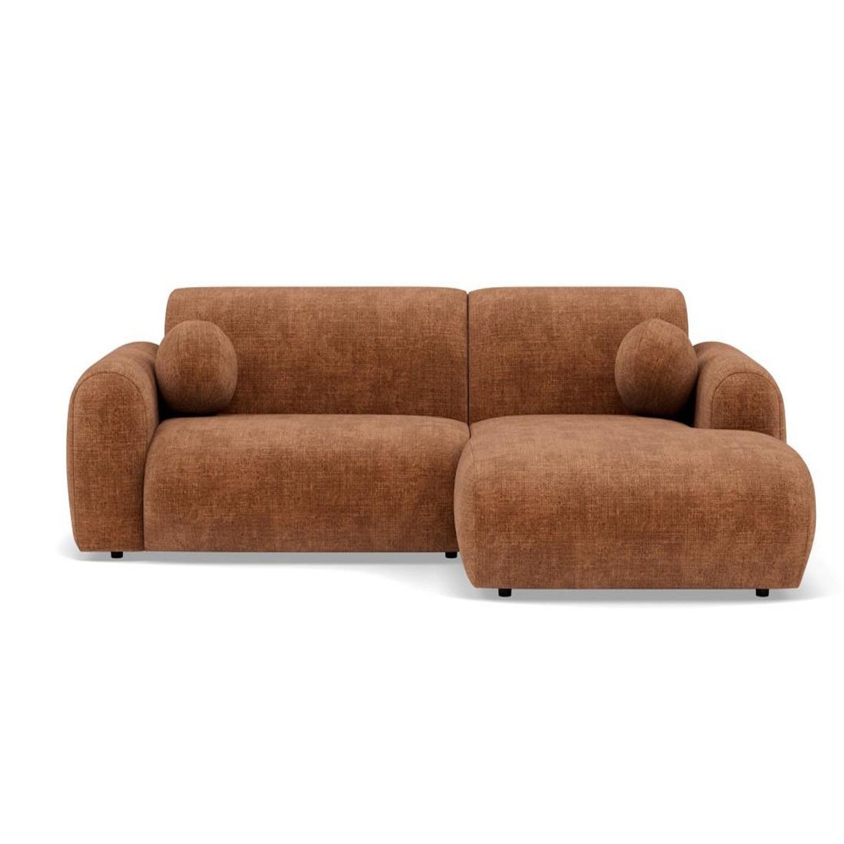 LISA DESIGN Louise - canapé d'angle droit 4 places en velours texturé