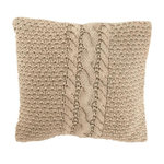 Paris Prix Coussin en Tricot Tressé  Helena  50x50cm Beige