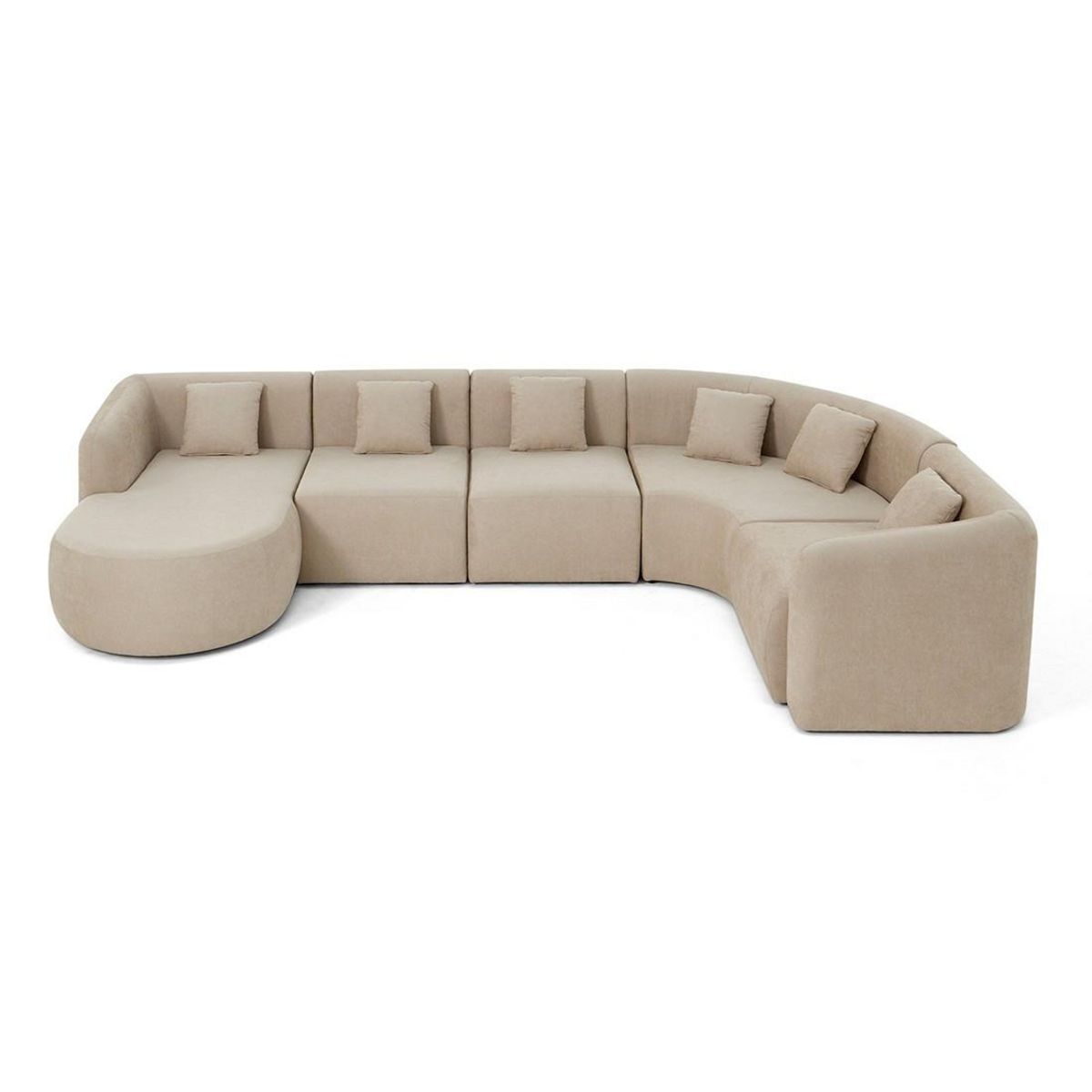 LISA DESIGN Ikare - canapé modulable d'angle gauche - 6 places - en tissu