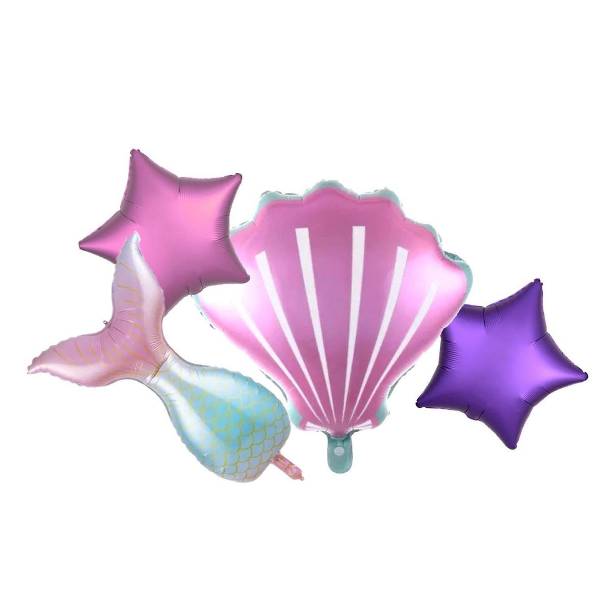 PARTY TIME Lot de 4 Ballons Gonflables  Sirène  60cm Multicolore