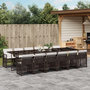 Voir la diapositive 1 : VIDAXL Ensemble a manger de jardin avec coussins 13 pcs marron rotin