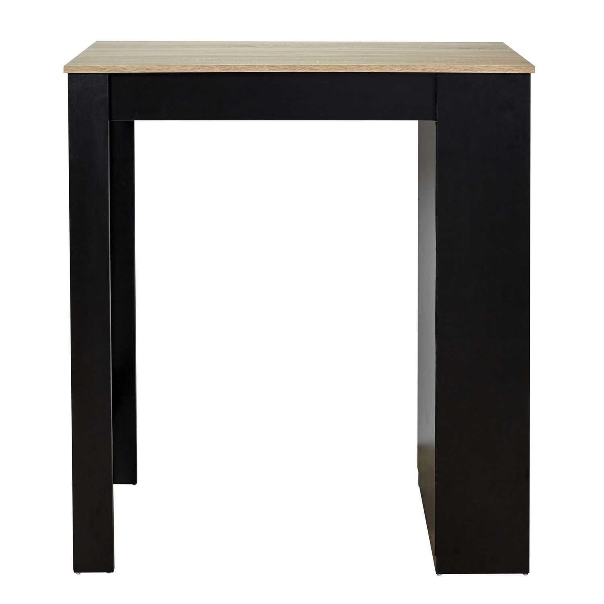 Voir la diapositive 5 : TOILINUX Table de bar mange debout cheers avec 4 niches de rangement en mdf - noir et marron