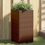 Voir la diapositive 1 : VIDAXL Jardinieres 2 pcs marron 30x30x60 cm resine tressee