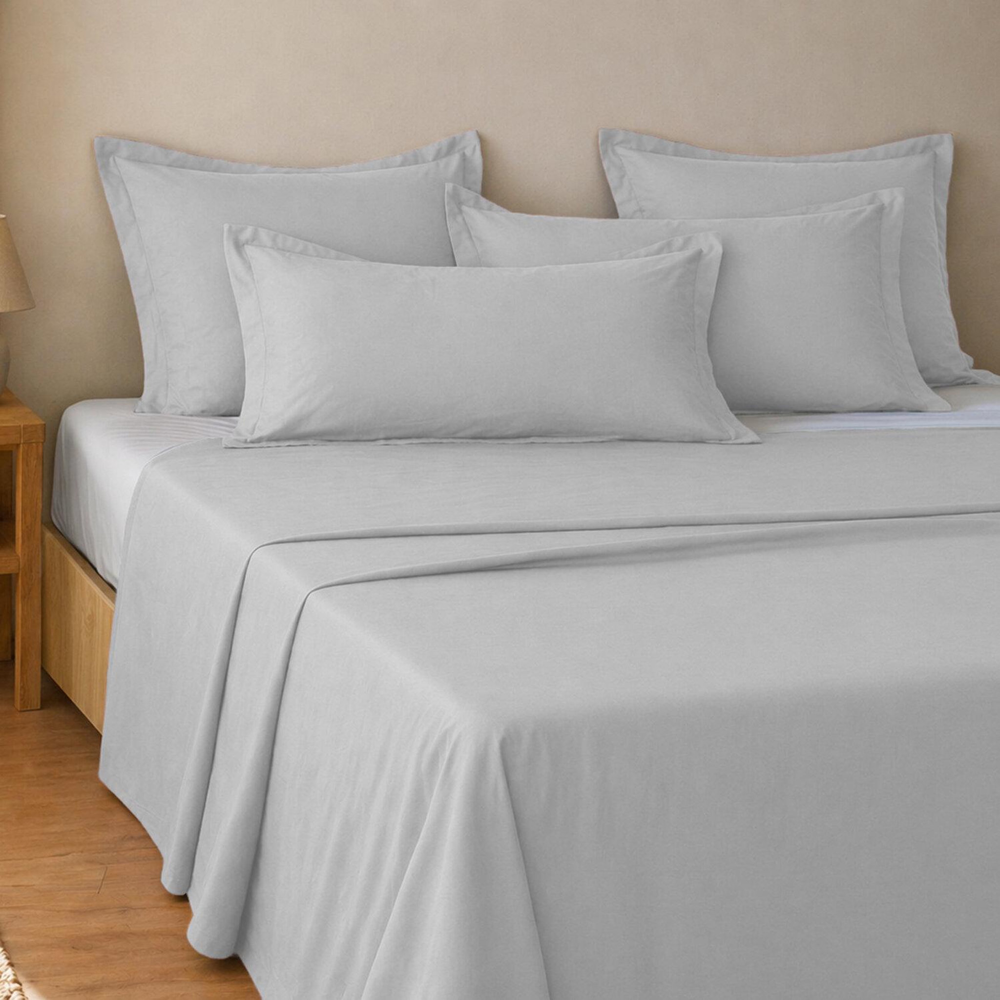 Voir la diapositive 1 : ATELIER DU COTON Parure de drap et drap housse coton 57fils unie