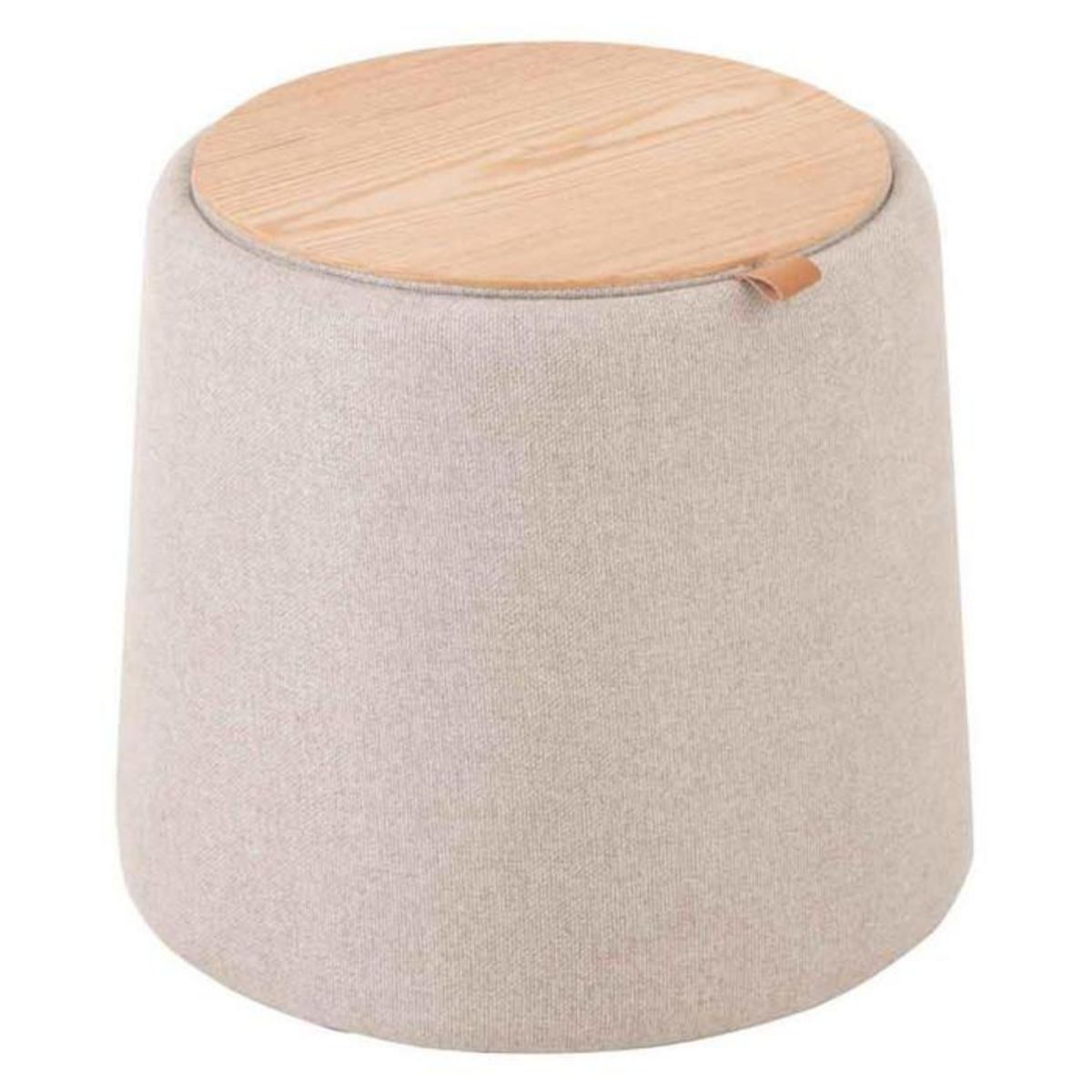 Paris Prix Pouf Rond Design  Munica  43cm Beige