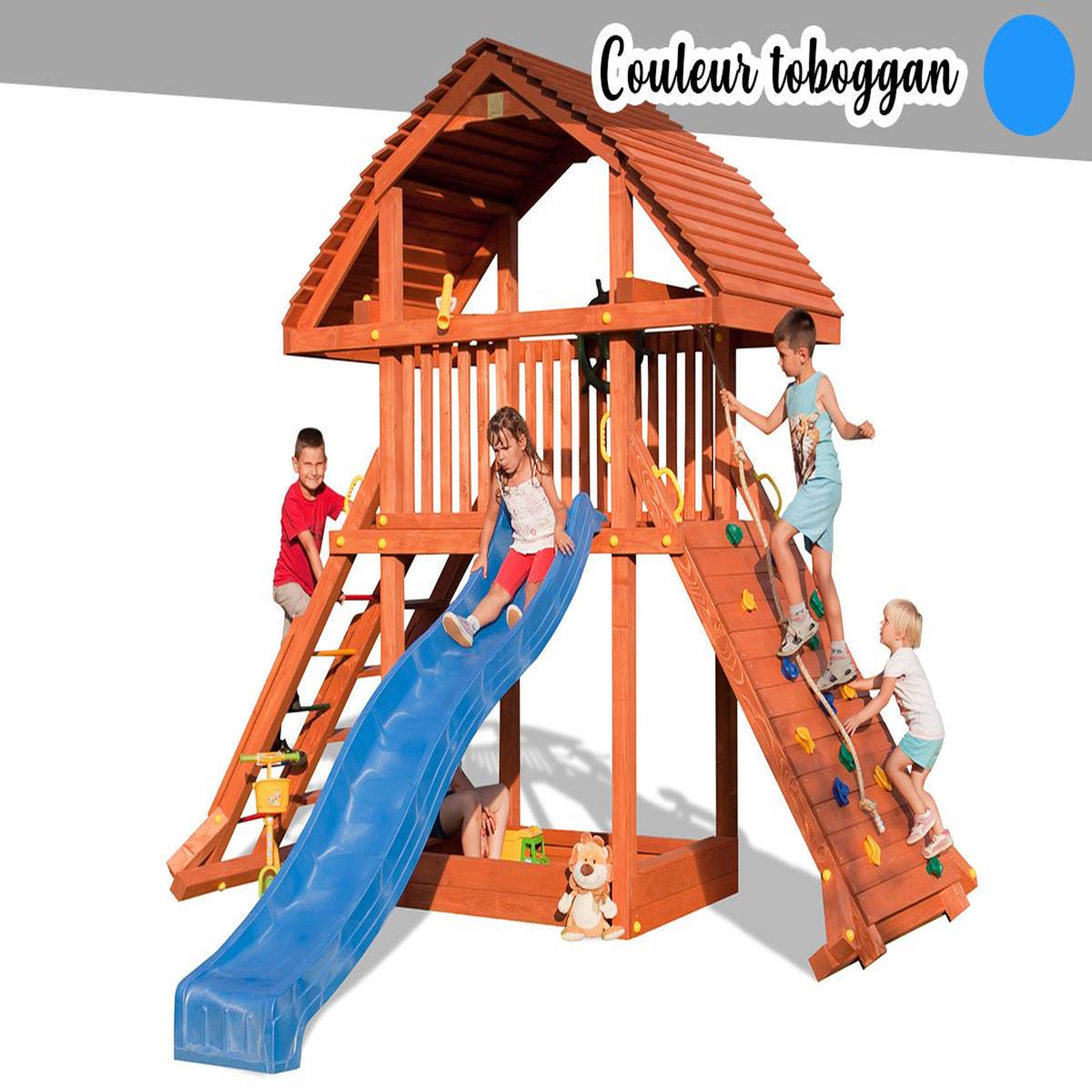Fungoo Aire de jeux giant - toboggan bleu - fungoo