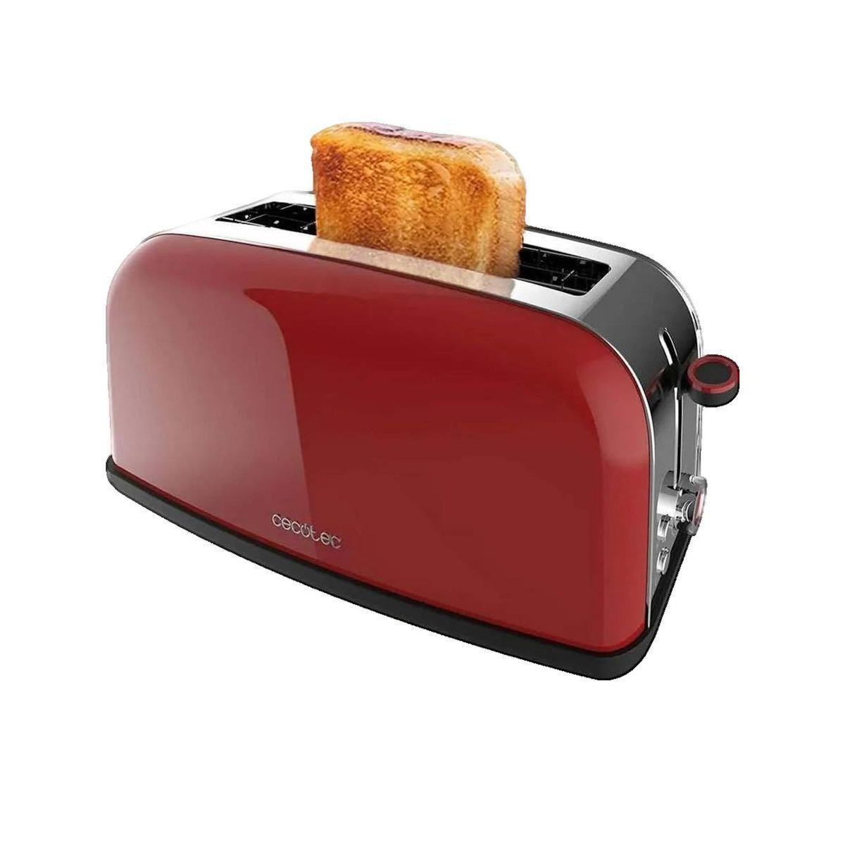 CECOTEC Grille pain Cecotec Toastin' Time 850 Long Lite Fente 3,8 cm Rouge
