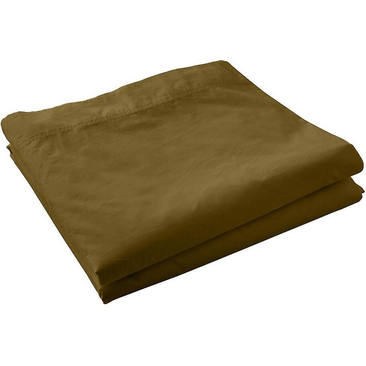 BATON ROUGE Drap plat 240x300cm 100%percale coton lavé 80fils camel