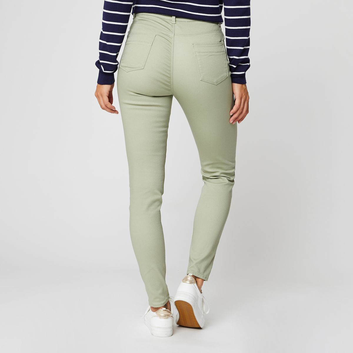 INEXTENSO Pantalon skinny satin vert clair femme