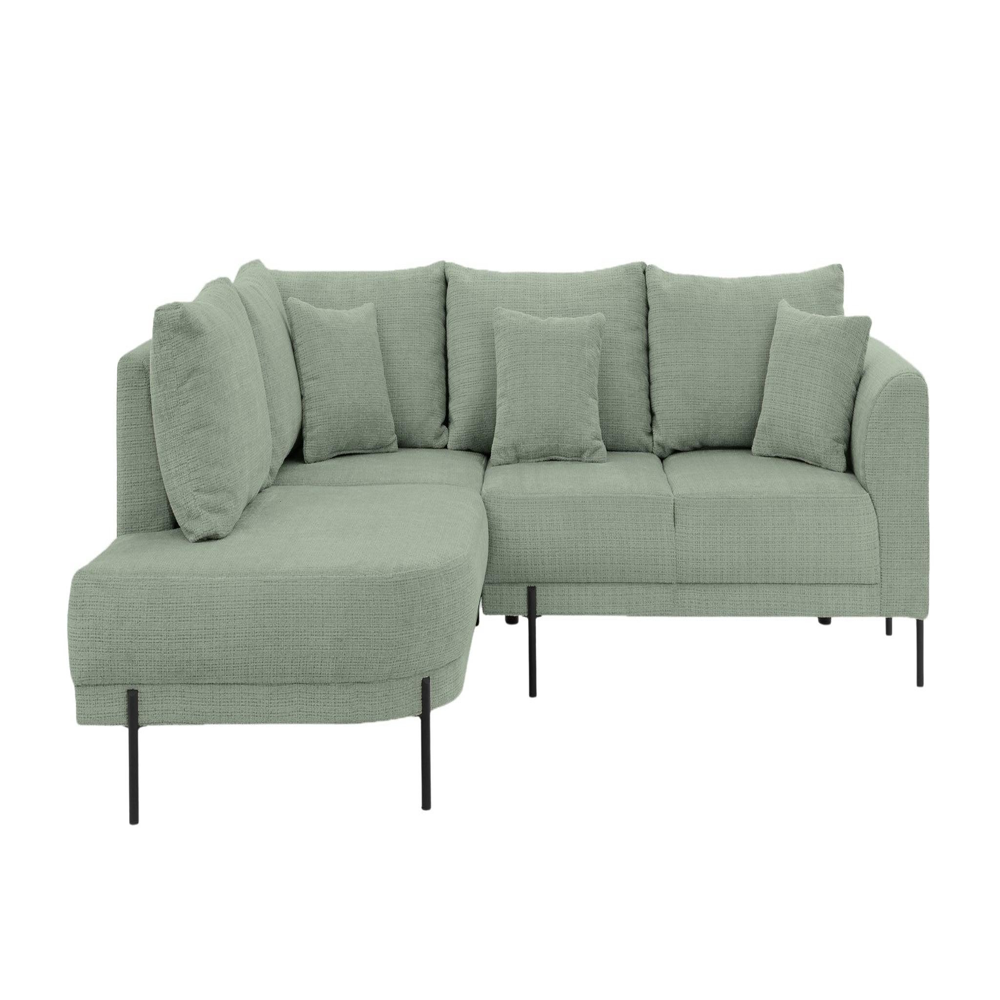 Voir la diapositive 1 : CASANOVA PARIS Bianca - canapé d'angle tissu chenille 4 places