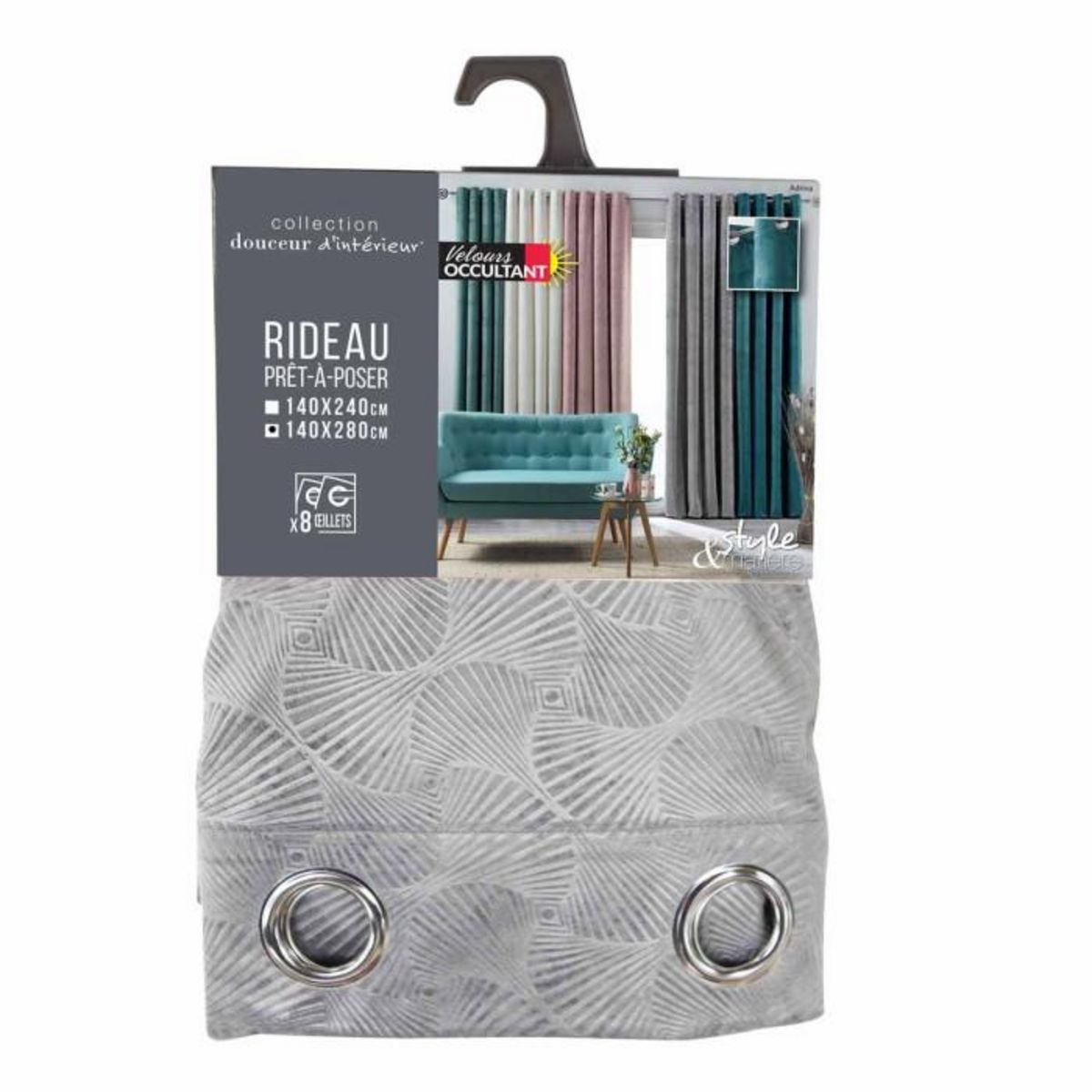 Paris Prix Rideau Occultant  Adrina  140x280cm Anthracite