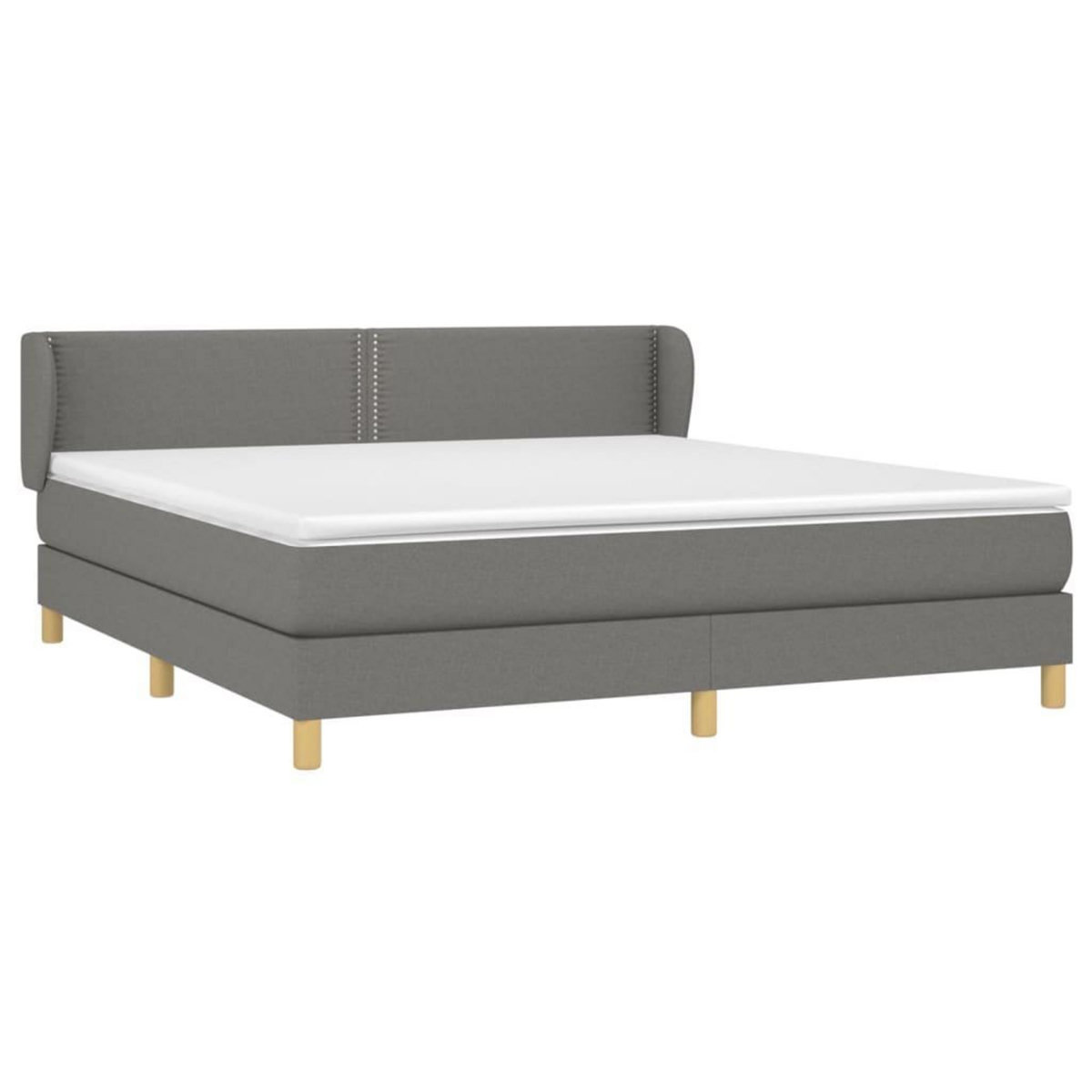VIDAXL Sommier a lattes de lit avec matelas Gris fonce 180x200cm Tissu